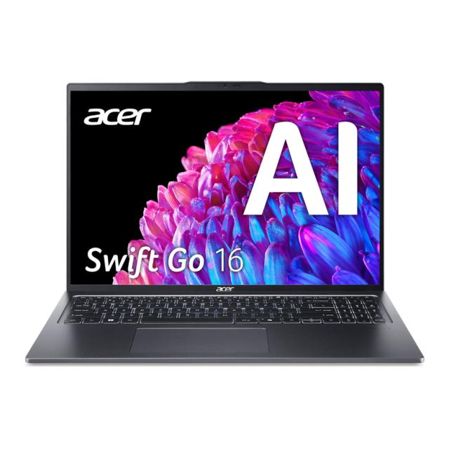 Лаптоп Acer Swift Go 16 SFG16-72-5657, Intel Core Ultra 5 125U 12C (1.3/4.3GHz, 12MB Cache), 16" (40.64cm) WUXGA IPS Anti-Glare Display, 16GB LPDDR5X, 512GB SSD NVMe, 2x Thunderbolt 4, Windows 11 Home