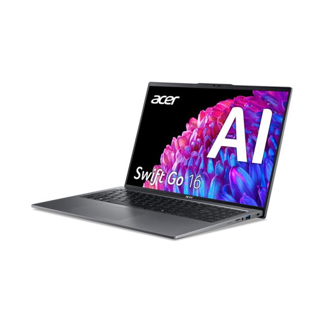 Лаптоп Acer Swift Go 16 SFG16-72-5657, Intel Core Ultra 5 125U 12C (1.3/4.3GHz, 12MB Cache), 16" (40.64cm) WUXGA IPS Anti-Glare Display, 16GB LPDDR5X, 512GB SSD NVMe, 2x Thunderbolt 4, Windows 11 Home