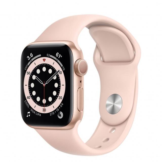 Часовник Apple Watch S6 GPS, 40mm Gold Aluminium Case with Pink Sand Sport Band - Regular