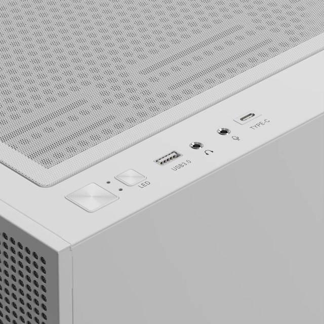 Кутия Gamdias TALOS E3 MESH ELITE White, Middle Tower, 1 x USB 3.2 Gen 2 Type-C, 1 x USB 3.0, EATX, ATX, mATX, Mini-ITX