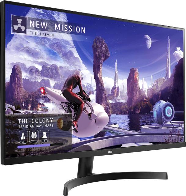 Монитор LG 32QN600P-B, 31.5" (80.01cm) IPS панел, 75Hz, QHD, 5ms, 350cd/m2, DisplayPort, HDMI