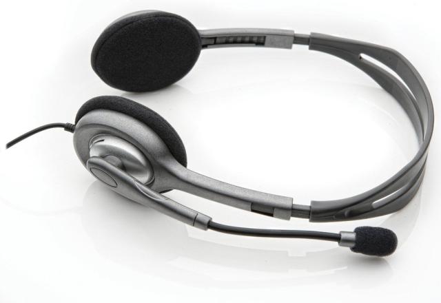 Слушалки Logitech Stereo Headset H111, микрофон, Сребристи