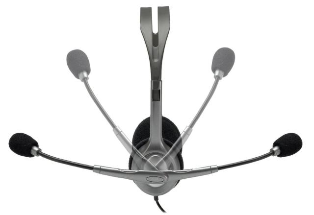 Слушалки Logitech Stereo Headset H111, микрофон, Сребристи