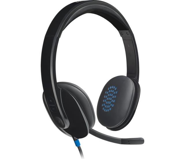 Слушалки Logitech H540, USB, Черни