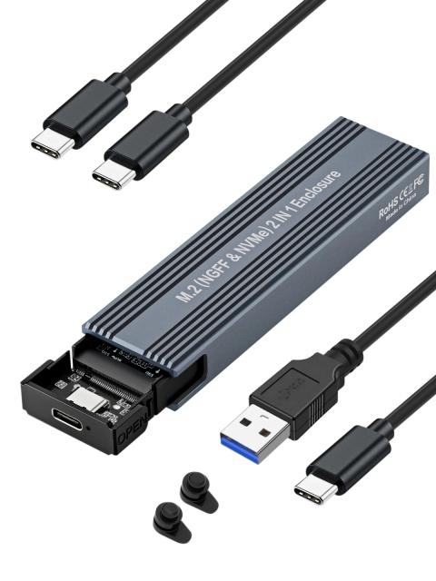 Кутия VCom M.2 NVMe/SATA/NGFF M/B key - 10Gbps USB3.1 Type-C/A