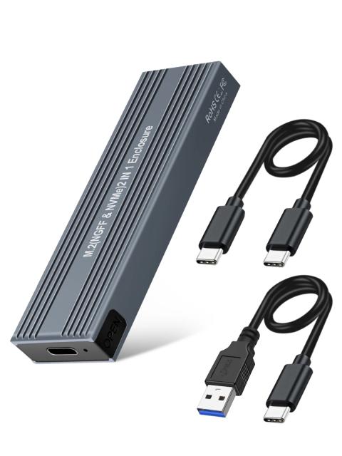 Кутия VCom M.2 NVMe/SATA/NGFF M/B key - 10Gbps USB3.1 Type-C/A