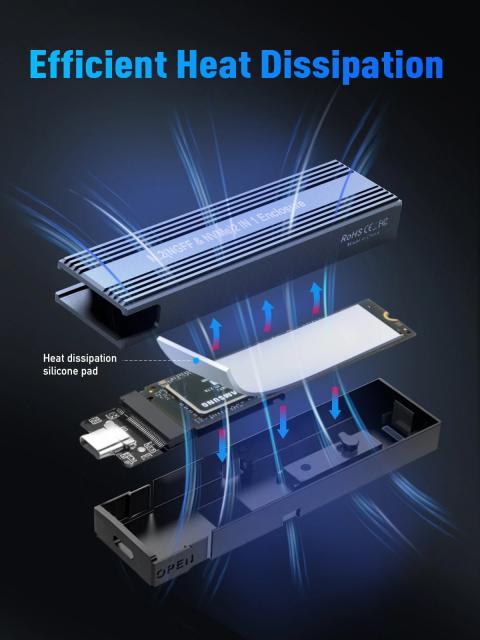 Кутия VCom M.2 NVMe/SATA/NGFF M/B key - 10Gbps USB3.1 Type-C/A