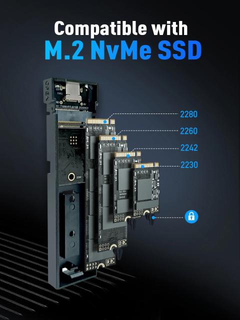 Кутия VCom M.2 NVMe M/B key - 10Gbps USB3.1 Type-C/A