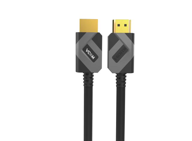 Кабел VCom HDMI (м) към HDMI (м) v2.1, 8K Dolby Vision HDR, 2.0 m, Black/Grey