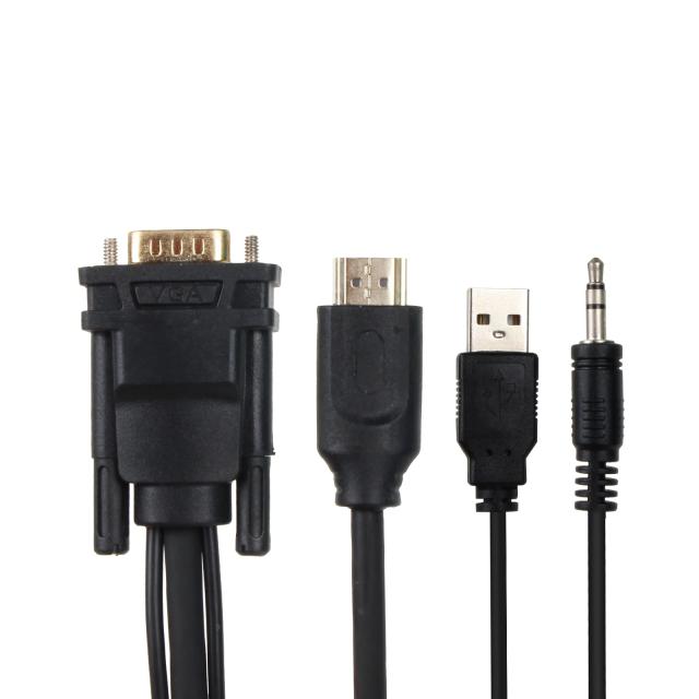 Кабел VCom VGA (м) към HDMI (м), 1.8m