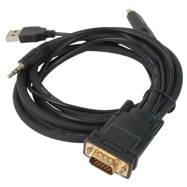 Кабел VCom VGA (м) към HDMI (м), 1.8m