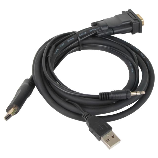 Кабел VCom VGA (м) към HDMI (м), 1.8m