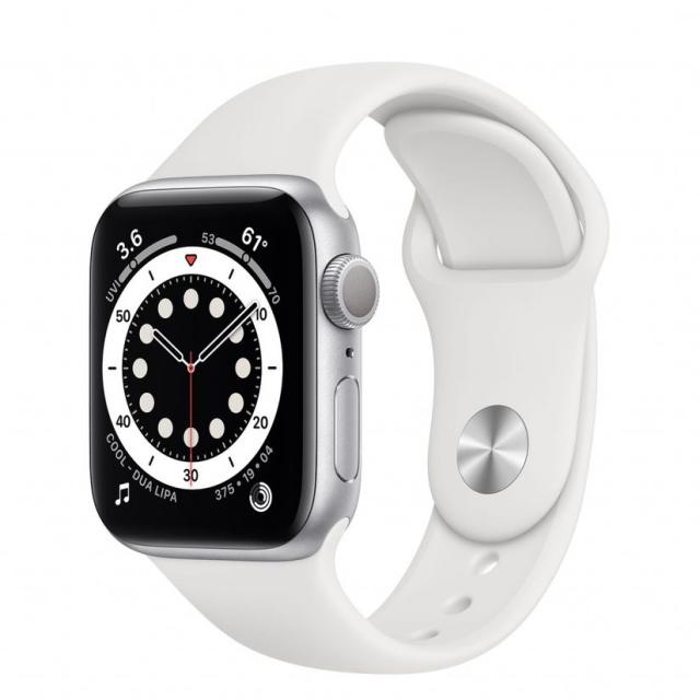 Часовник Apple Watch S6 GPS, 40mm Silver Aluminium Case with White Sport Band - Regular