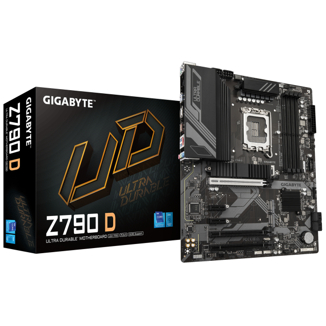 Дънна платка Gigabyte Z790 D, Z790 LGA1700, DDR5, PCI-E 5.0, 3x M.2, 4x SATA 6Gb/s, 1x USB 3.2 Gen 2 Type-C, 1x USB 3.2 Gen 2 Type-A, 2.5GbE LAN, HDMI, DP, ATX