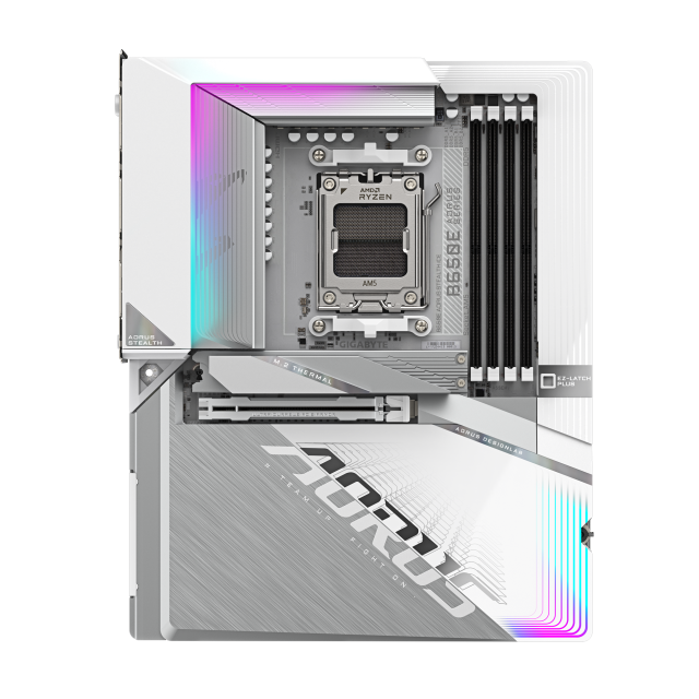 Дънна платка Gigabyte B650E Aorus Stealth Ice, B650, AM5, DDR5, PCI-E 5.0, 4x SATA 6Gb/s, 3x M.2, 2x USB 3.2 Gen 2 Type-A, Wi-Fi 7, Bluetooth, HDMI, DP, ATX