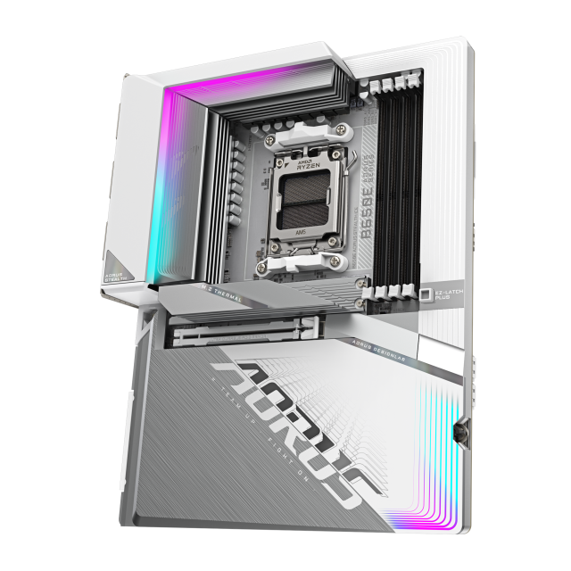 Дънна платка Gigabyte B650E Aorus Stealth Ice, B650, AM5, DDR5, PCI-E 5.0, 4x SATA 6Gb/s, 3x M.2, 2x USB 3.2 Gen 2 Type-A, Wi-Fi 7, Bluetooth, HDMI, DP, ATX