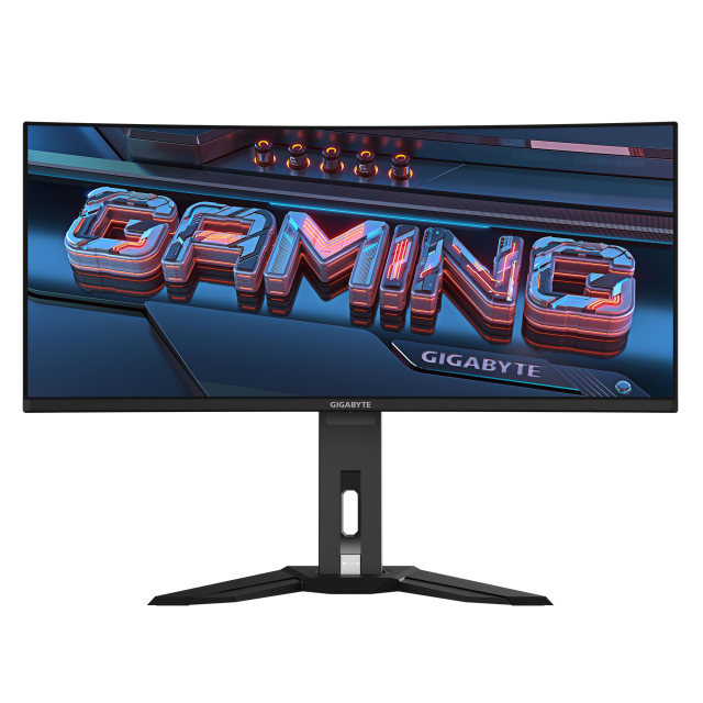 Гейминг монитор GIGABYTE MO34WQC2, 34" (86.36 cm) WQHD QD-OLED, 240Hz, 0.03ms, HDR 400, 2x HDMI, DP, USB, USB Type-C 