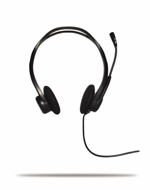 Слушалки Logitech PC960, микрофон, Stereo Headset, USB, Черни