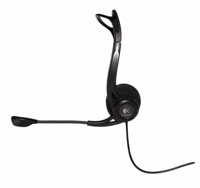 Слушалки Logitech PC960, микрофон, Stereo Headset, USB, Черни