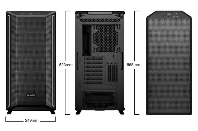 Кутия be quiet! Dark Base 701 Black, 1x USB 3.2 Gen 2 Type-C, 2x USB 3.2 Type A, Middle Tower, EATX/ATX/mATX/Mini-ITX