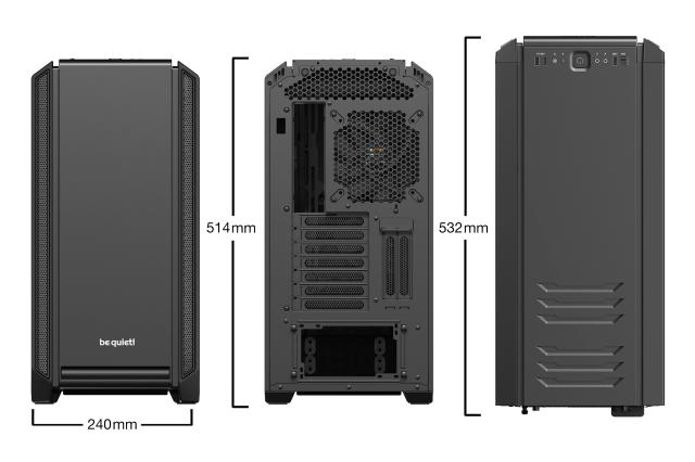 Кутия be quiet! Silent Base 601 Window Black, 2x USB 3.2 Type A, 1x USB 2.0, Middle Tower, EATX/ATX/mATX/Mini-ITX