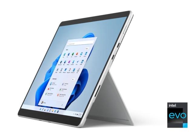 Лаптоп Microsoft Surface Pro 8, Quad-core 11th Gen Intel Core i5-1135G7 Processor, 13” (2880 x 1920) PixelSense Flow Display, Intel Iris X Graphics, 8GB RAM, 128GB SSD, Windows 11 Home, Platinum