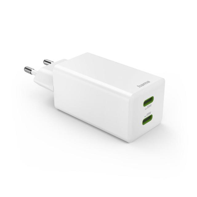 HAMA Бързо зарядно 220V, 65W, 2x USB-C, PD