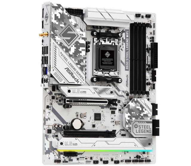 Дънна платка ASRock B650 Steel Legend WiFi, B650, AM5, PCI-E 5.0, 4x SATA 6Gb/s, 3x M.2, 1x USB 3.2 Gen 2x2 Type-C, 1x USB 3.2 Gen 2 Type-A, 2.5GbE LAN, Wi-Fi 6E, Bluetooth, HDMI, DP, ATX