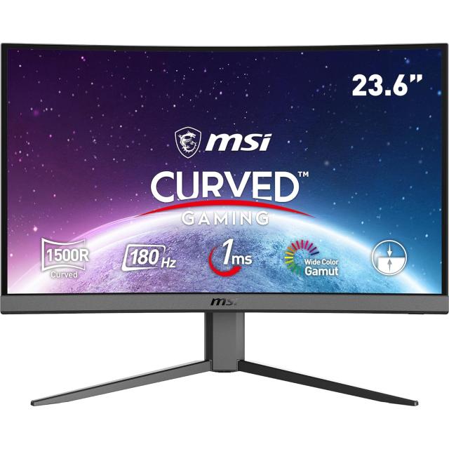 Монитор MSI G24C4 E2, 23.6" (59.94cm) Curved VA панел, 180Hz, Full HD, 1ms, 250cd/m2, HDMI, DP