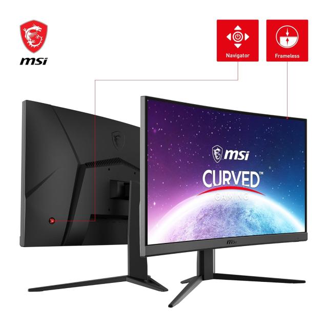 Монитор MSI G24C4 E2, 23.6" (59.94cm) Curved VA панел, 180Hz, Full HD, 1ms, 250cd/m2, HDMI, DP