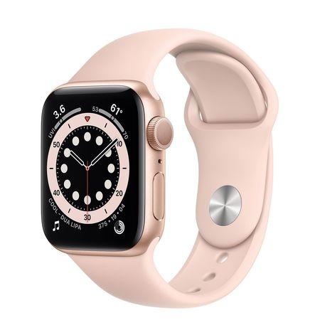 Часовник Apple Watch S6 GPS, 44mm Gold Aluminium Case with Pink Sand Sport Band - Regular