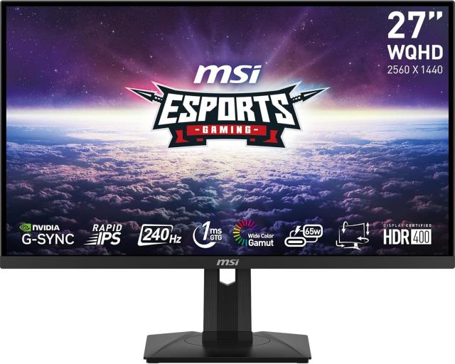 Монитор MSI G274QPX, 27" (68.58 cm), WQHD, IPS, 240Hz, 1ms, G-sync compatible, 1x Type-C, 2x HDMI, 1x DP