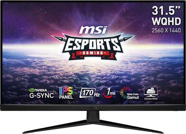 Монитор MSI G321Q, 31.5" (80.01cm) IPS панел, 170Hz, WQHD, 1ms, 300cd/m2, DisplayPort, HDMI