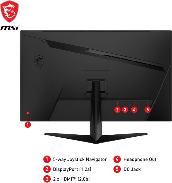 Монитор MSI G321Q, 31.5" (80.01cm) IPS панел, 170Hz, WQHD, 1ms, 300cd/m2, DisplayPort, HDMI