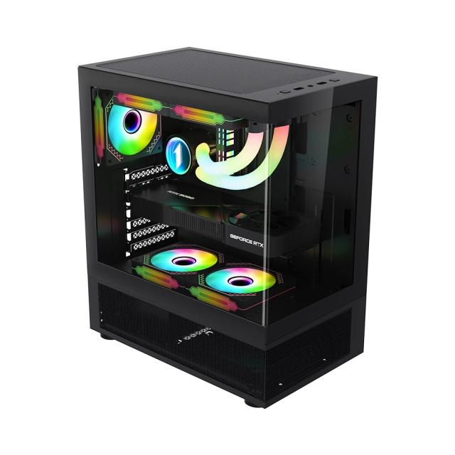 Кутия 1stPlayer MIKU Mi7-A Black, Middle Tower, 1 x USB 3.0, 1 x USB 2.0, ATX, mATX, Mini-ITX