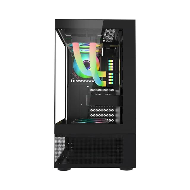 Кутия 1stPlayer MIKU Mi7-A Black, Middle Tower, 1 x USB 3.0, 1 x USB 2.0, ATX, mATX, Mini-ITX