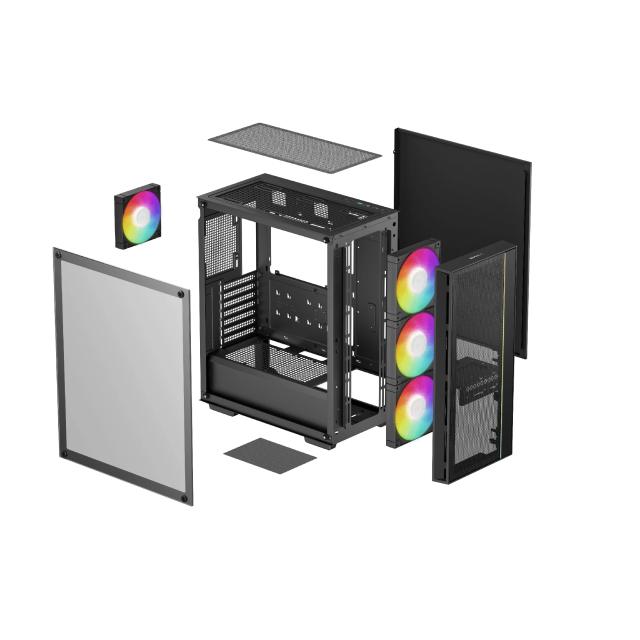 Кутия DeepCool MATREXX 55 MESH V4 C, Middle Tower, 1 x USB 3.1 Type-C, 1 x USB 3.0, ATX, mATX, Mini-ITX