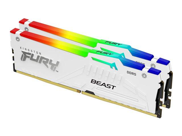 Памет Kingston FURY Beast White RGB EXPO 32GB (2x16GB) DDR5 5200MHz, CL36, 1.35 V