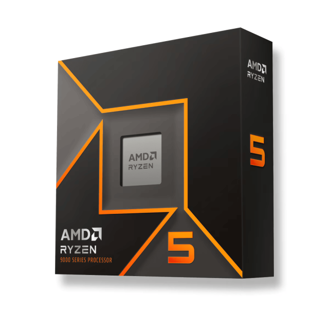 Процесор AMD RYZEN 5 9600X 6C (3.9/5.4 GHz, 32MB Cache), 65W, AM5, BOX, без охлаждане