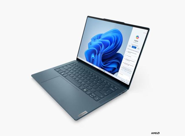 Лаптоп Lenovo Yoga Pro 7 14AHP9, AMD Ryzen 7 8845HS 8C (3.8/5.1GHz, 16MB Cache), 14.5" (36.83cm) WQXGA 90Hz IPS Anti-Glare Display, NVIDIA GF RTX 3050 6GB, 16GB LPDDR5X, 1TB SSD NVMe, HDMI, 1x USB4, 1x USB 3.2 Gen 2 Type-C, Free DOS