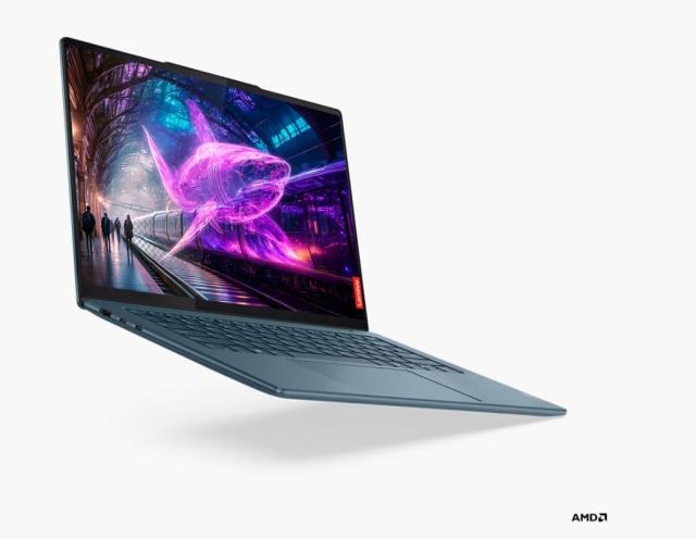 Лаптоп Lenovo Yoga Pro 7 14AHP9, AMD Ryzen 7 8845HS 8C (3.8/5.1GHz, 16MB Cache), 14.5" (36.83cm) WQXGA 90Hz IPS Anti-Glare Display, NVIDIA GF RTX 3050 6GB, 16GB LPDDR5X, 1TB SSD NVMe, HDMI, 1x USB4, 1x USB 3.2 Gen 2 Type-C, Free DOS