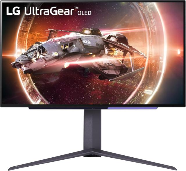 Монитор LG 27GS95QE-B, 26.5" (67.31cm) OLED панел, 240Hz, QHD, 0.03ms, 275cd/m2, HDMI, DP, USB Hub