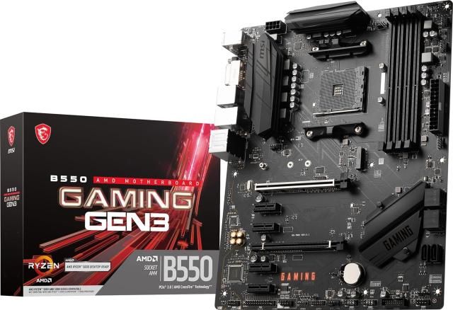 Дънна платка MSI B550 Gaming Gen3, B550, AM4, DDR4, PCI-E 4.0, CrossFire, 1x M.2, 6x SATA 6Gb/s, 2x USB 3.2 Gen 1, 2x USB 3.2 Gen 2, DVI-D, HDMI, ATX