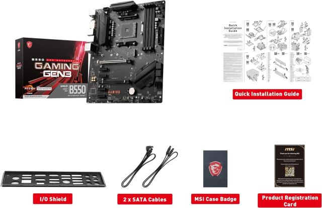 Дънна платка MSI B550 Gaming Gen3, B550, AM4, DDR4, PCI-E 4.0, CrossFire, 1x M.2, 6x SATA 6Gb/s, 2x USB 3.2 Gen 1, 2x USB 3.2 Gen 2, DVI-D, HDMI, ATX