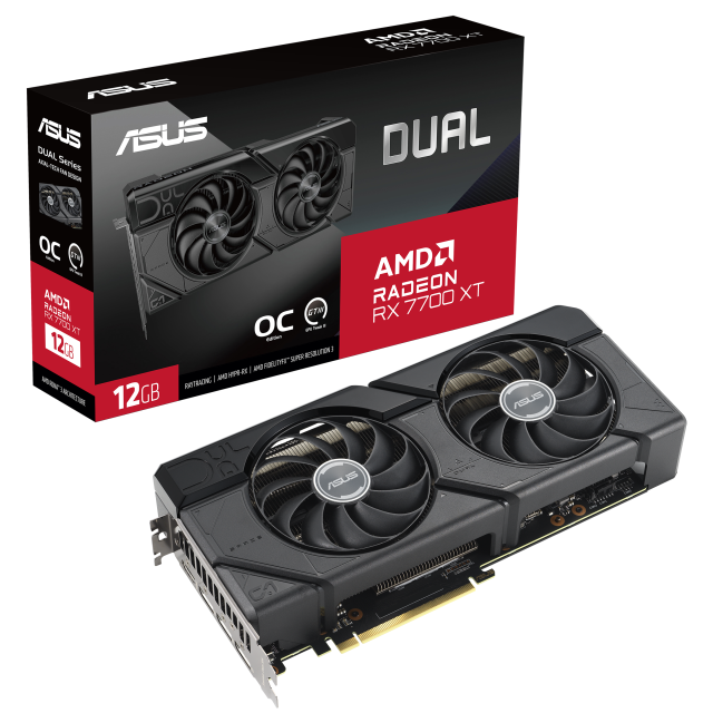 Видео карта ASUS DUAL RX 7700 XT OC 12GB GDDR6, 192-bit, HDMI, 3x DP