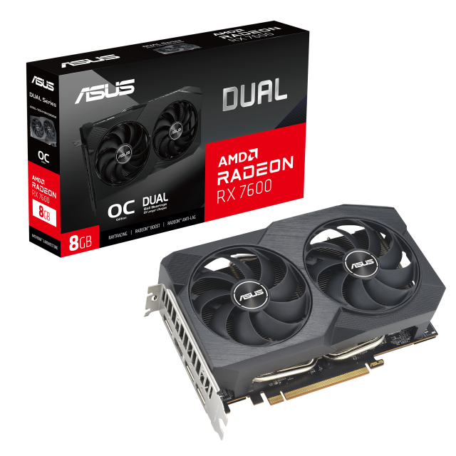 Видео карта ASUS DUAL RX 7600 V2 OC Edition 8GB GDDR6, 128-bit, HDMi, 3x DP