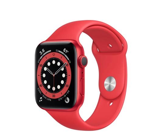 Часовник Apple Watch S6 GPS, 44mm PRODUCT(RED) Aluminium Case with PRODUCT(RED) Sport Band - Regular