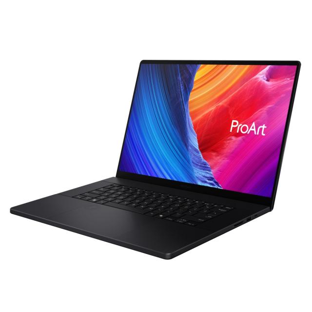 Лаптоп Asus ProArt P16 H7606WI-ME016X, AMD Ryzen AI 9 HX 370 12C (2.0/5.1GHz, 24MB Cache), 16" (40.64cm) 4K/UHD OLED 500nits Glare Touch Display, NVIDIA RTX 4070 8GB, 64GB LPDDR5X, 2TB SSD, HDMI, 1x USB4 Gen 3 Type-C, Windows 11 Pro