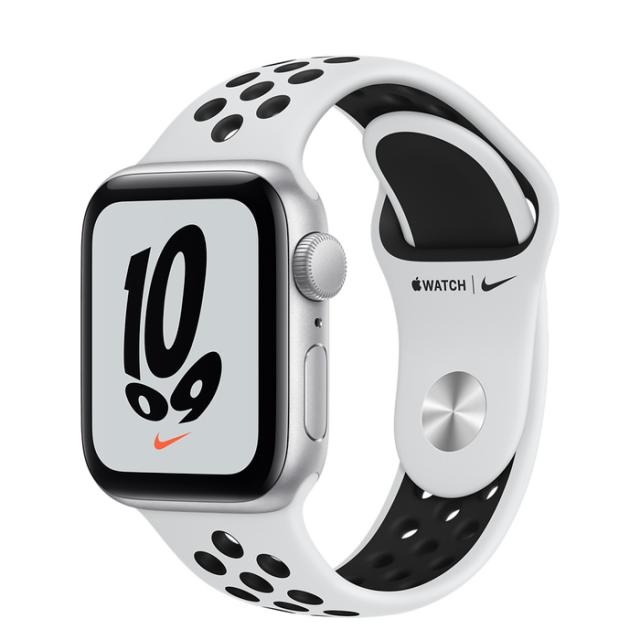 Часовник Apple Watch Nike SE (v2) GPS, 40mm Silver Aluminium Case with Pure Platinum/Black Nike Sport Band - Regular