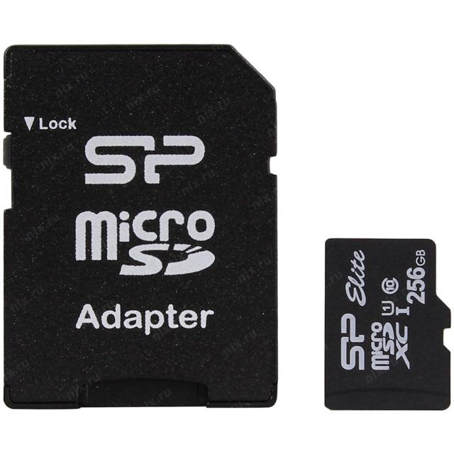 Карта памет Silicon Power Elite 256GB microSD Card, Class 10 UHS-1, up to 85/10 MB/s